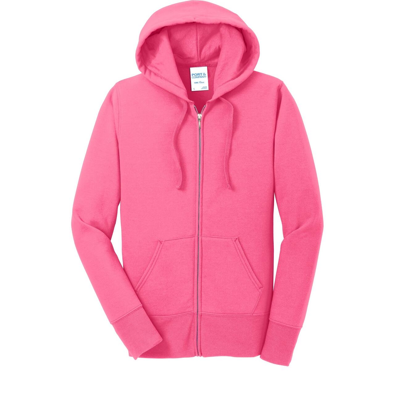 Port & Company® Ladies Core Fleece Full-Zip Hooded Sweatshirt